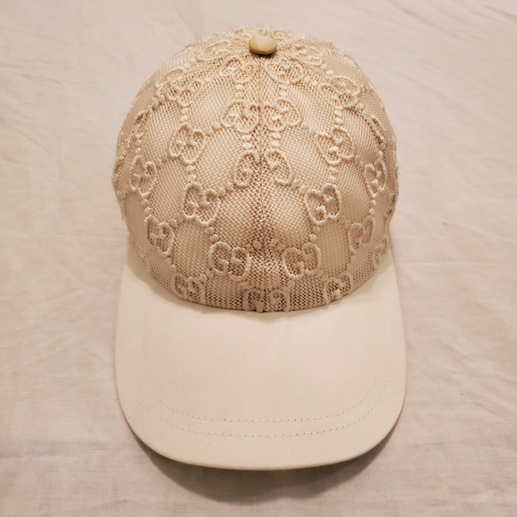 Auth Gucci Lace Embroidered Baseball Hat Size L - Picture 2 of 16